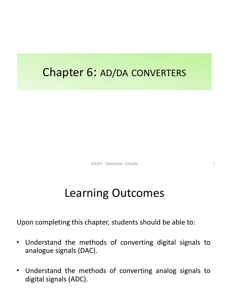 Analog To Digital Converter PDF Analog To Digital Converter