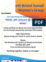 Poster For North Bristol Somali Womens' Group Meeting