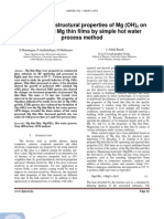 Synthesis and Structural Properties of MG (OH) 2 On RF Sputtered MG Thin Films by Simple Hot Water Process Method