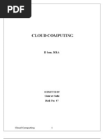 Cloud Computing: Ii Sem, Mba