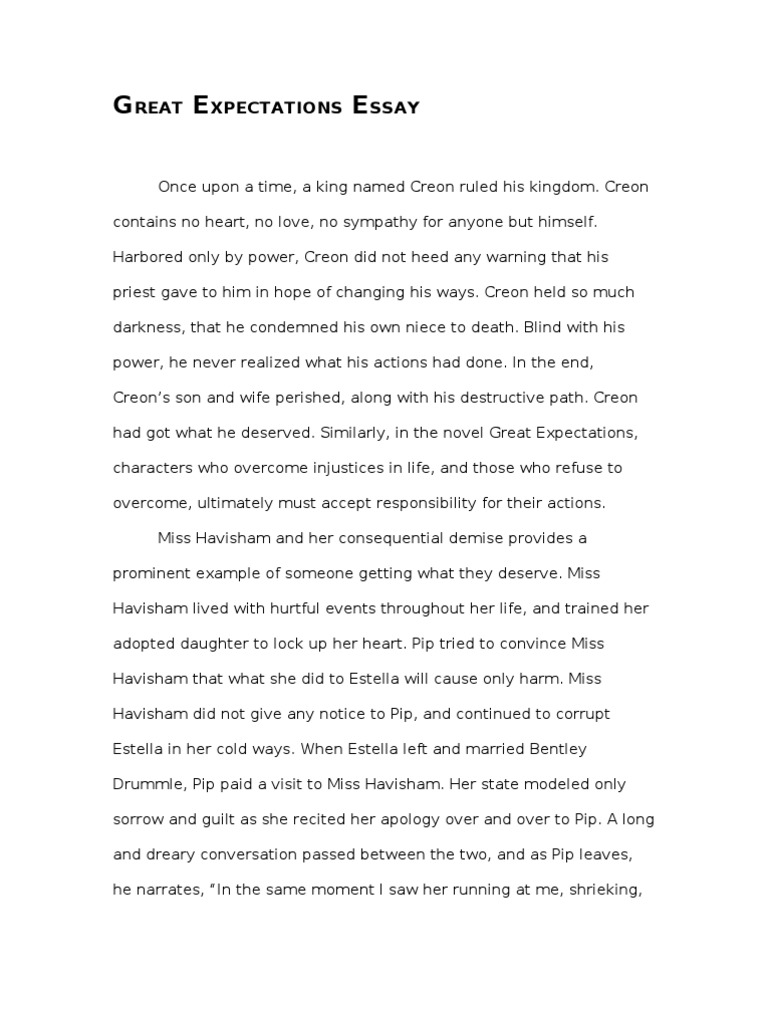 great expectations essay introduction