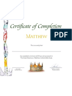 Matt Certificate