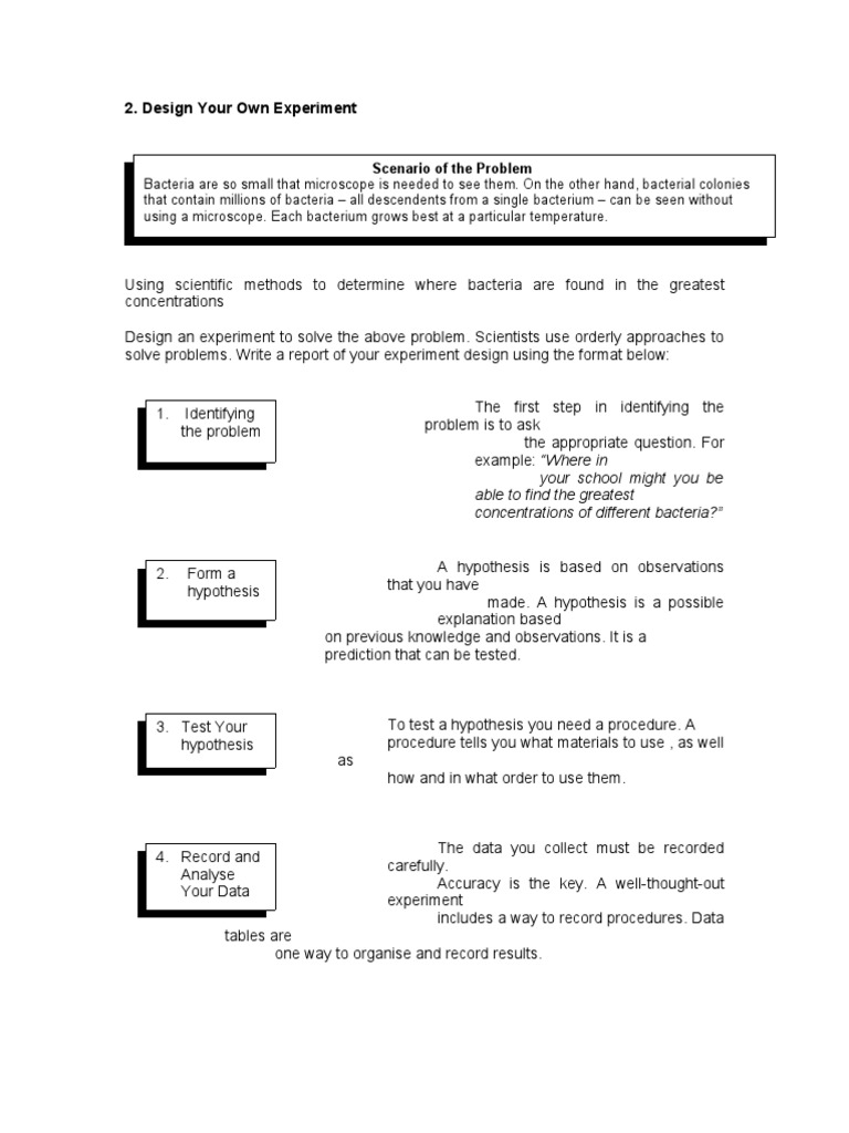Bacteria Experiment Design Guide | PDF