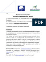 Regulamento para Inscrição
PROGRAMA BANDEIRA AZUL – BRASIL