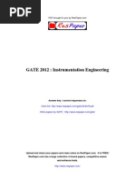 GATE 2012: Instrumentation Engineering: Answer Key / Correct Responses On