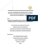 PROYECTO DE INVERSIÓN PARA LA IMPLEMENTACION DE UN CENTRO DE SERVICIO AUTOMOTRIZ EN EL CANTON DAULE