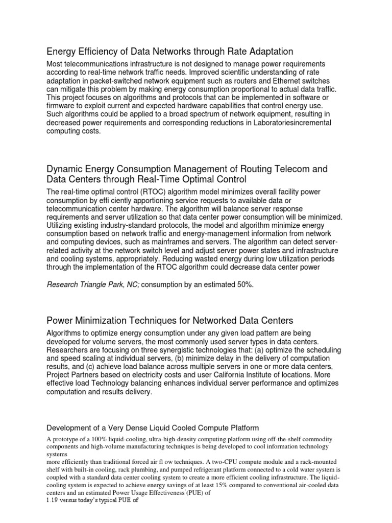 Energy Efficiency of Data Networks Through Rate Adaptation | PDF | Data ...