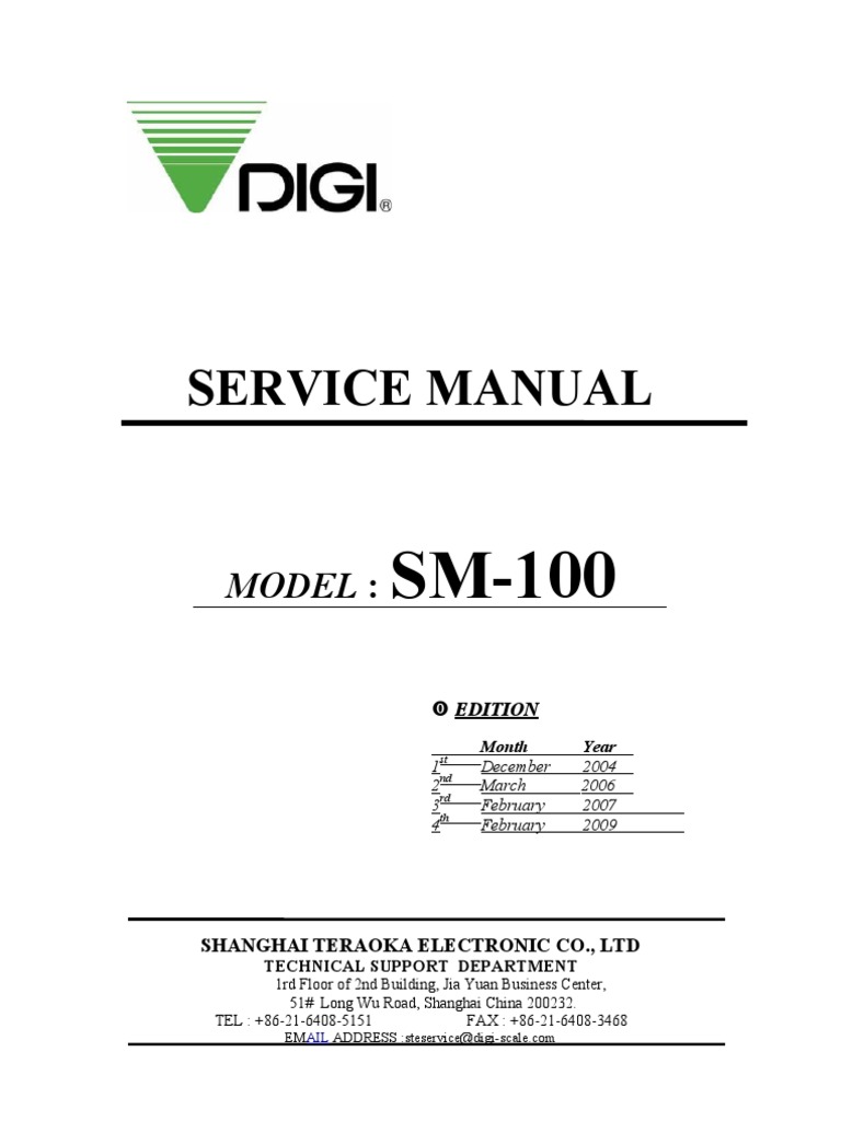 Balanza Digi SM 100 | PDF | Bit Rate | Electrical Connector