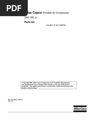 Atlas Copco XA185 JD7 | PDF