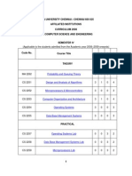 Anna University Chennai:: Chennai 600 025 Affiliated Institutions Curriculum 2008 B.E. Computer Science and Engineering