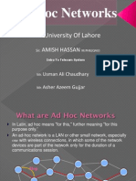 Ad-Hoc Networks: The University of Lahore