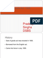 Sale of Goods Act, 1930: Pradeep Singha Dsbs