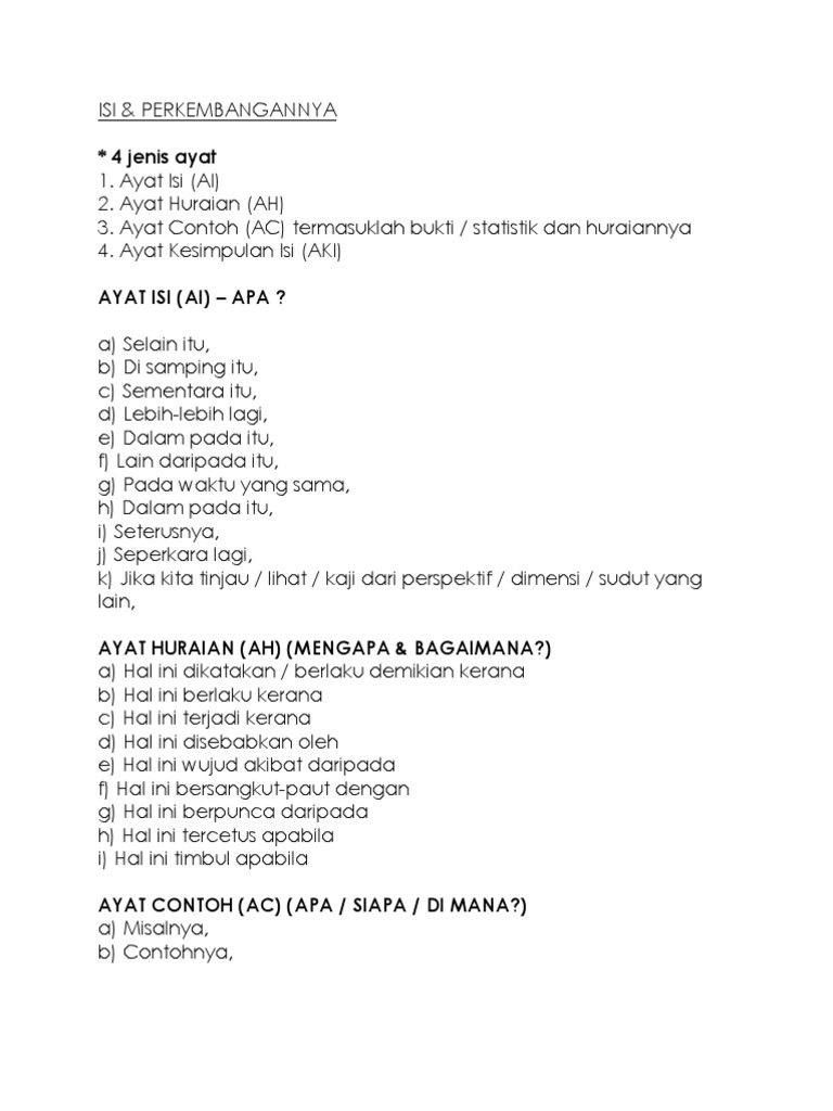 karangan resume format bm spm