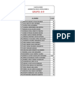 Calificaciones Administración de Operaciones II Grupos 8-13