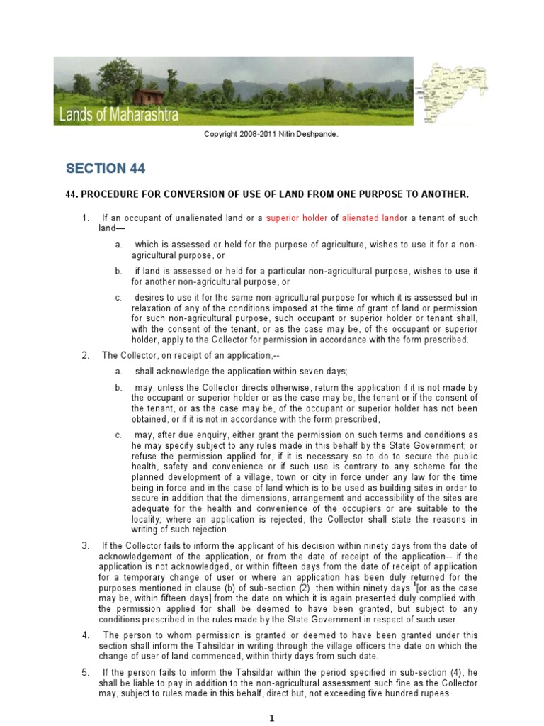 Section 44: Land Use Conversion Process | PDF | Lease | Common Law