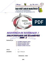 RESOLUCION DE EXAMENES RESISTENCIA DE MATERIALES 2009-I