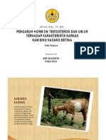 Presented: PENGARUH HORMON TESTOSTERON DAN UMUR TERHADAP KARAKTERISTIK KARKAS KAMBING KACANG BETINA (Created By. Didik Rudiono, JITV Vol. 12 No. 1 Th. 2007)