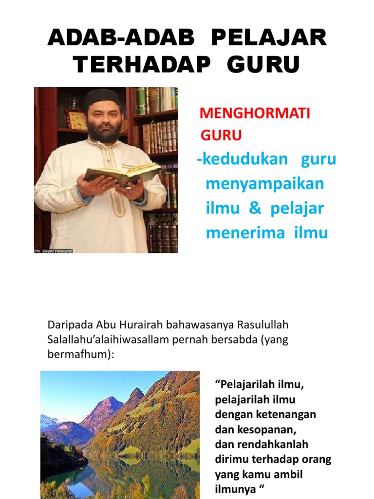 Adab Adab Pelajar Terhadap Guru