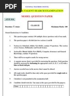 All India Talent Search Examination: Model Question Paper