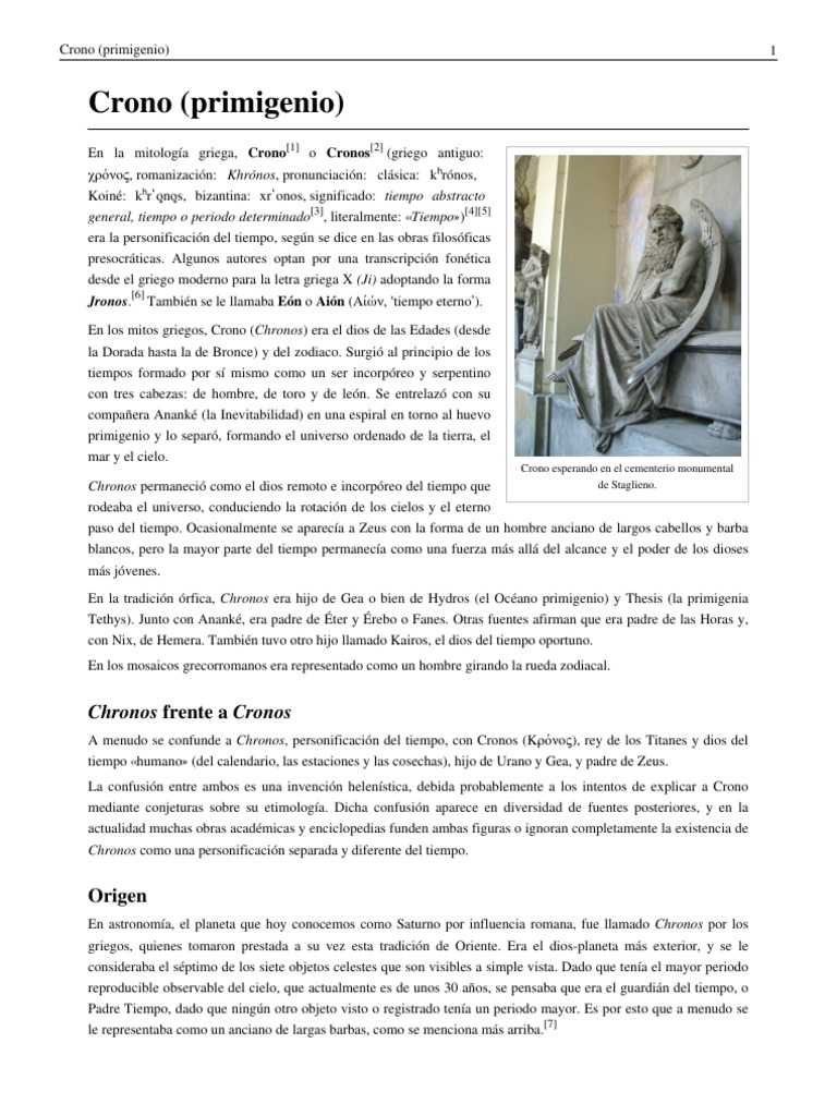 Definicion de Crono (Primigenio) | PDF