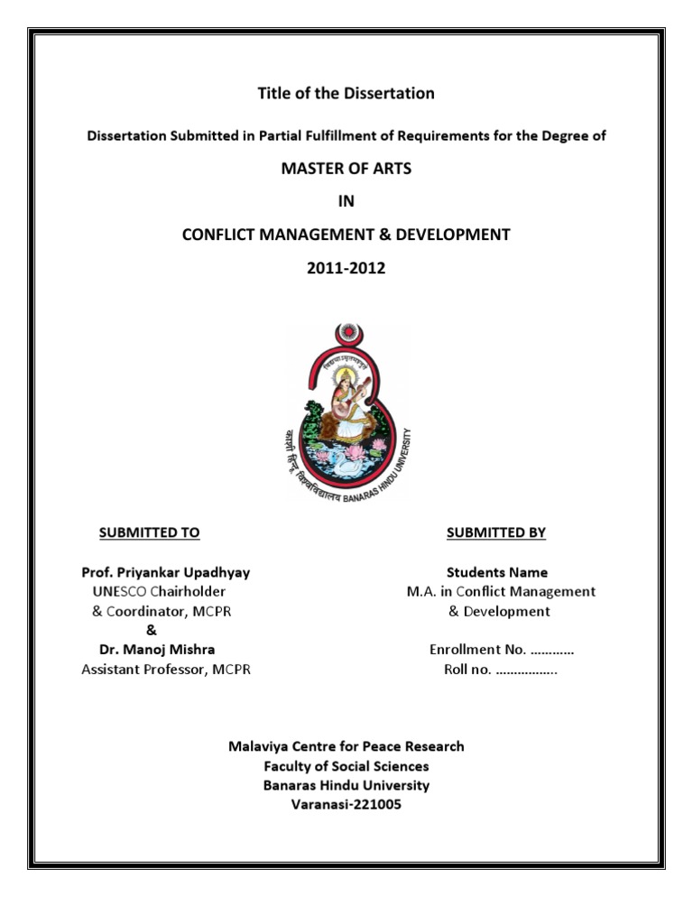 MA in Conflict Management Dissertation | PDF