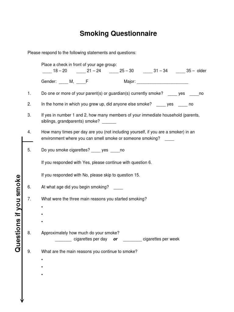 Smoking Questionnaire PDF