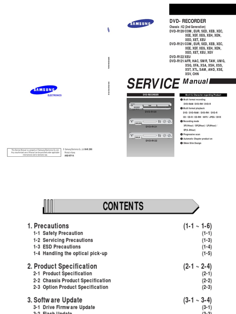 samsung_dvd-r120_dvd-r121_dvd-r122_dvd-r121_sm_chassis_k2-2nd_generation |  Electrostatic Discharge | Electrostatics