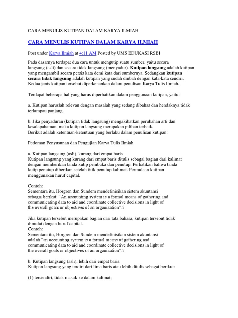 Cara Mengutip