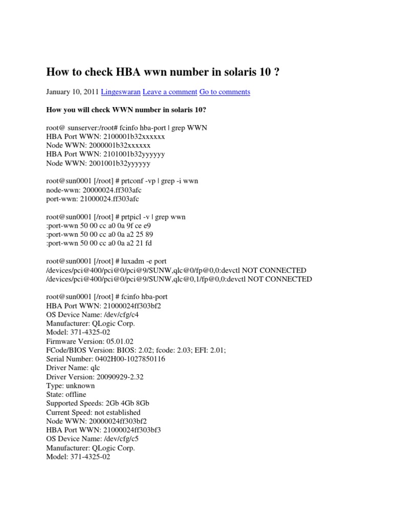 HBA Listing PDF Bios Device Driver