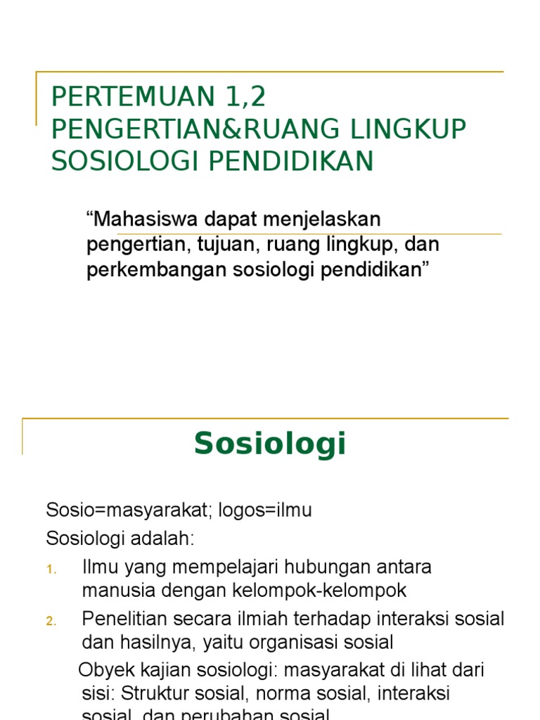 Sosiologi Pendidikan