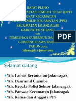 Presentasi Pleno DPT Pilgub 2013 & Filosofi Baju Seragam PPK Dan PPS