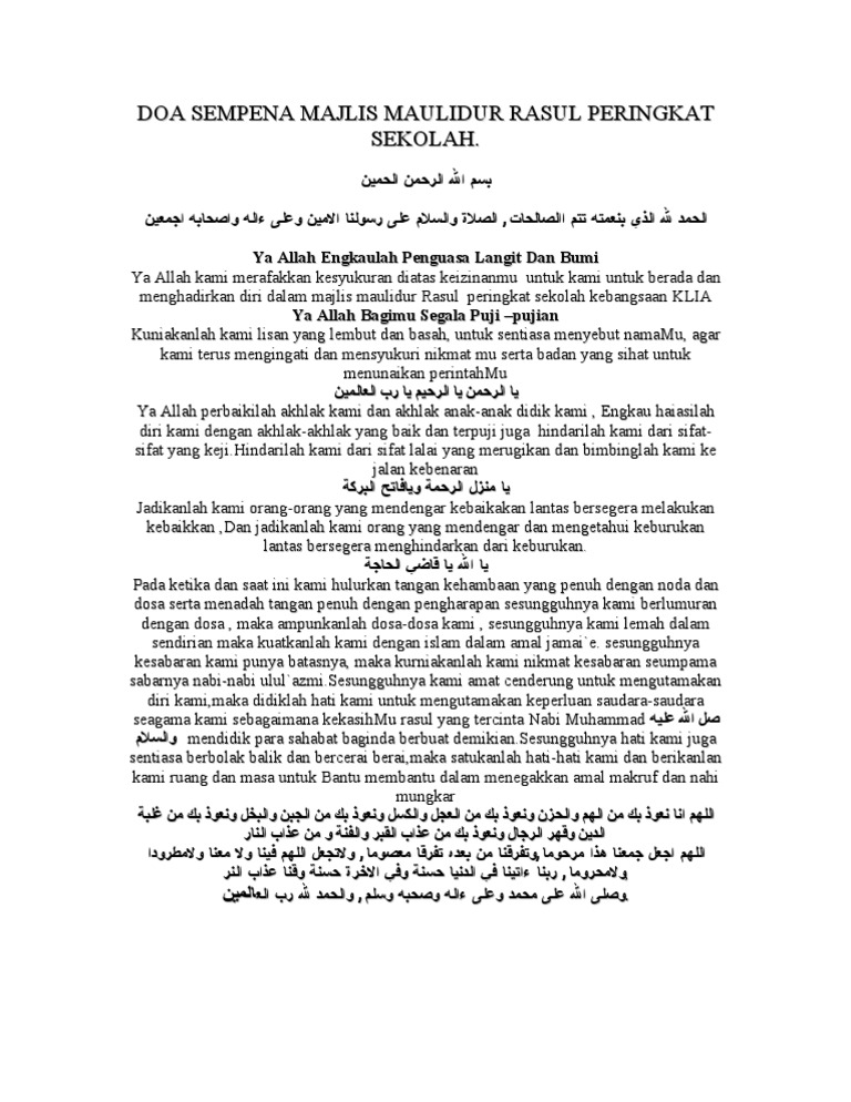 Doa Majlis Maulid Pdf