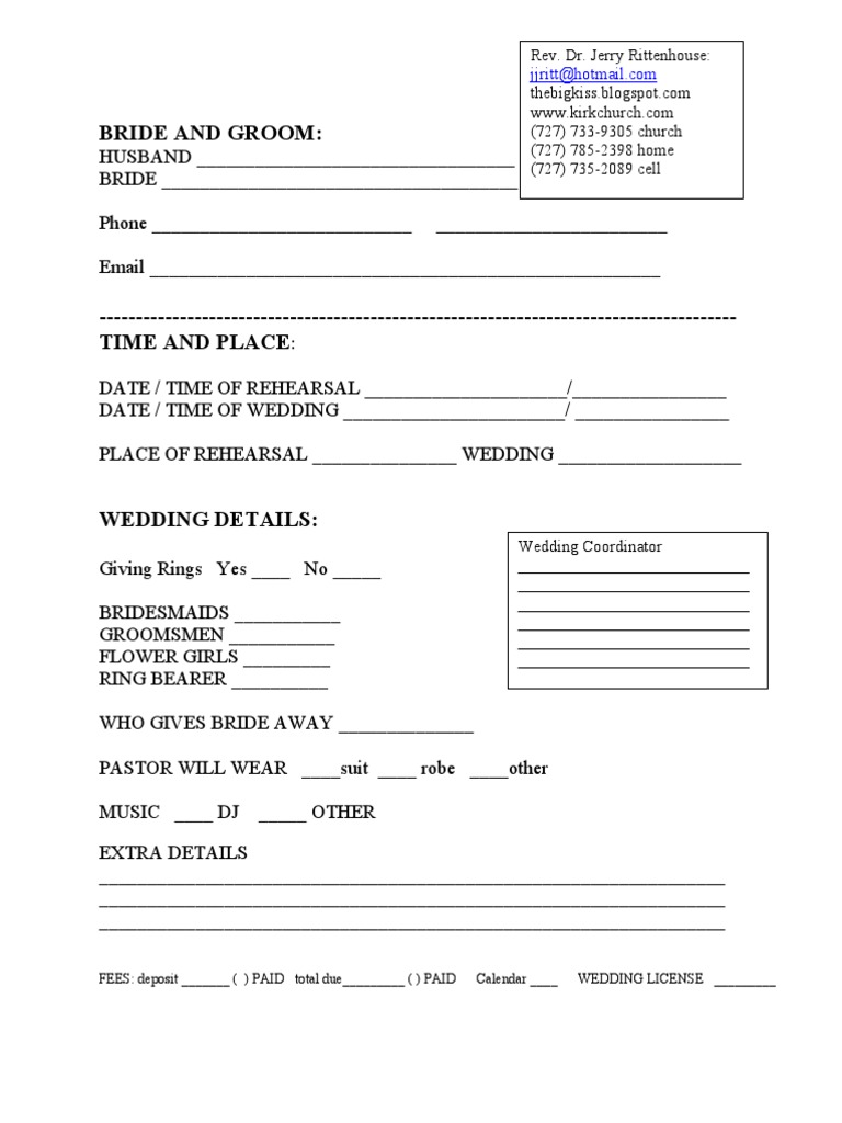 Wedding Ceremony Outline Template | PDF | Wedding | Bride