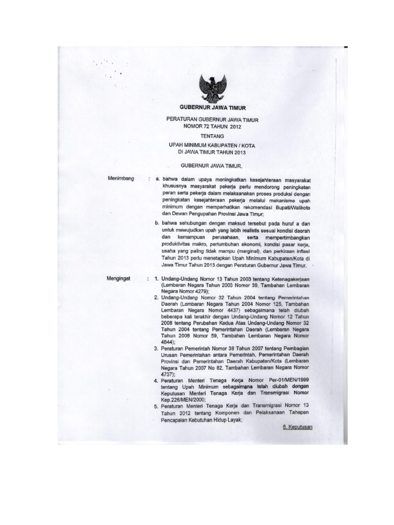 sk gubernur umk jawa timur 2013