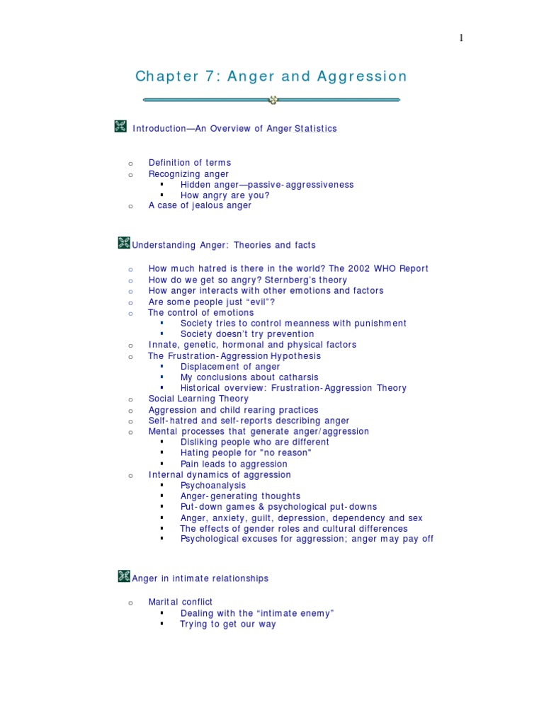Chapter 7: Anger and Aggression: Statistics | PDF | Anger | Aggression