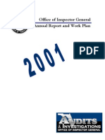 Annual Report and Work Plan 2001