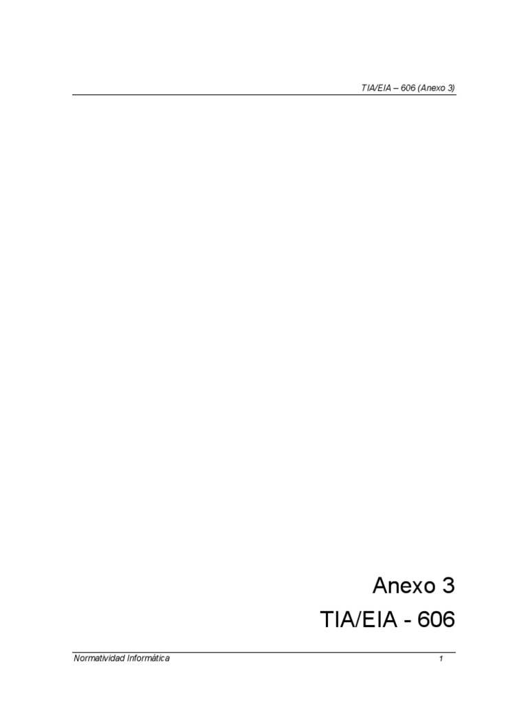 Norma TIA/EIA 606: Etiquetado de Cableado | PDF | Telecomunicaciones ...