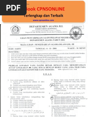 10+ Soal cpns depag dan kunci jawaban image ideas