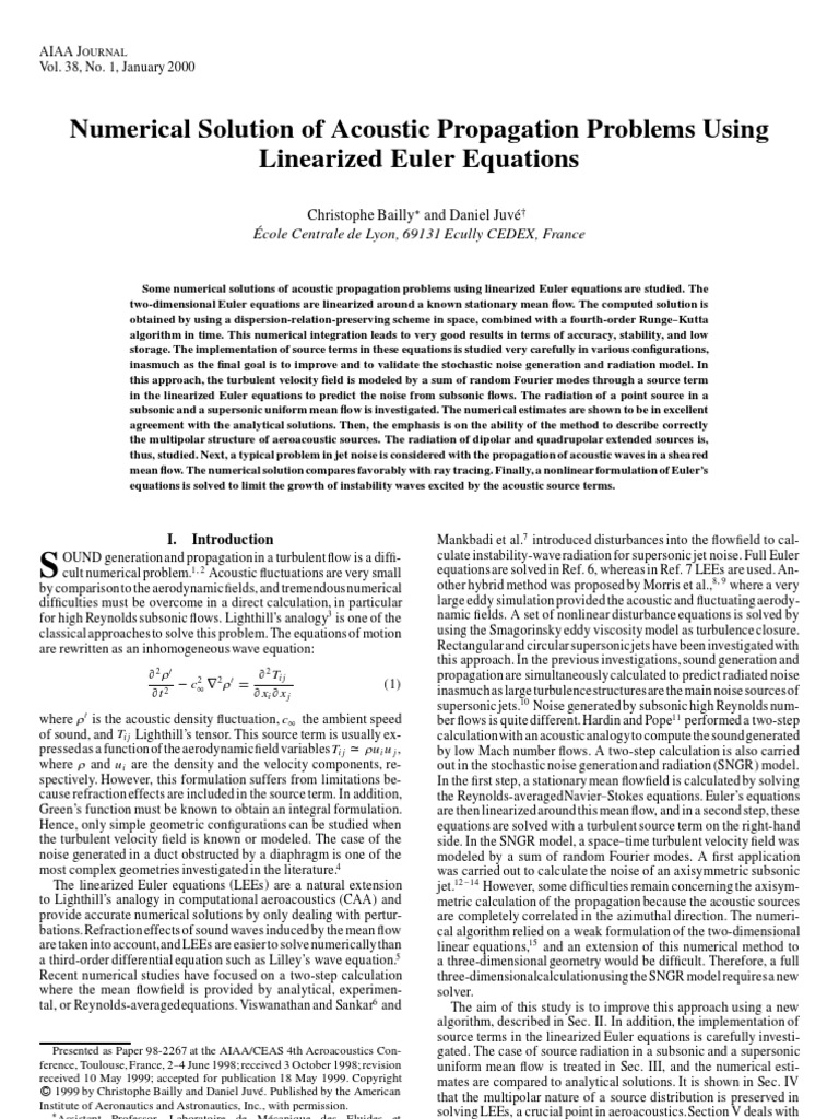An Overview of Numerical Methods For Acoustic Wave Propagation | PDF ...