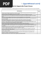Checklist For Support After Project Closure
