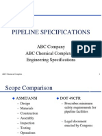 DOT Pipeline Specifications