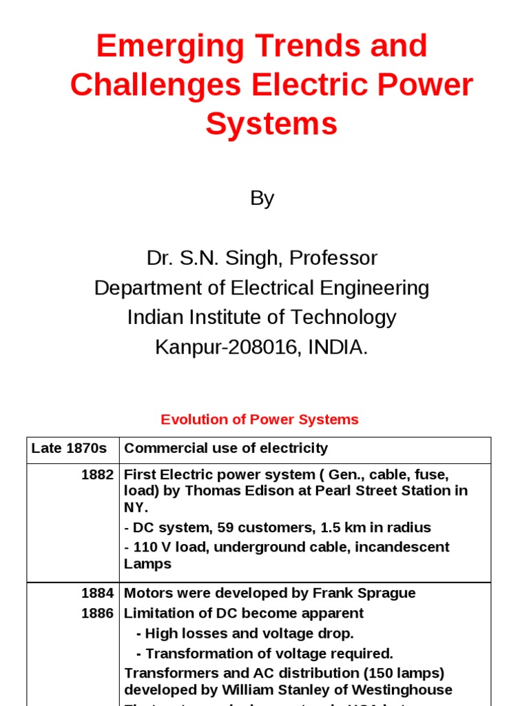 Trends in Electric Power Systems | PDF