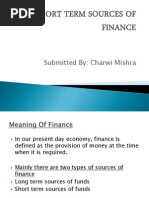 Short Term Sources of Finance