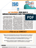Boletim Digital do Residente de janeiro de 2013 do sindicato dos médicos de Santa Catarina. 