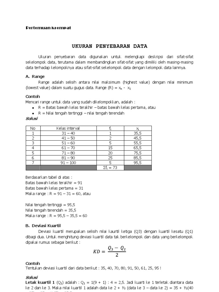 Menghitung Standar Deviasi Data | PDF