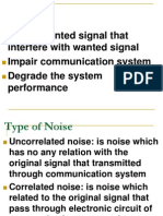 Noise: Any Unwanted Signal That Interfere With Wanted Signal Impair Communication System Degrade The System Performance