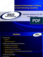 The Use of Professional Credentialing in Helping To Establish A Cost Estimating Capability