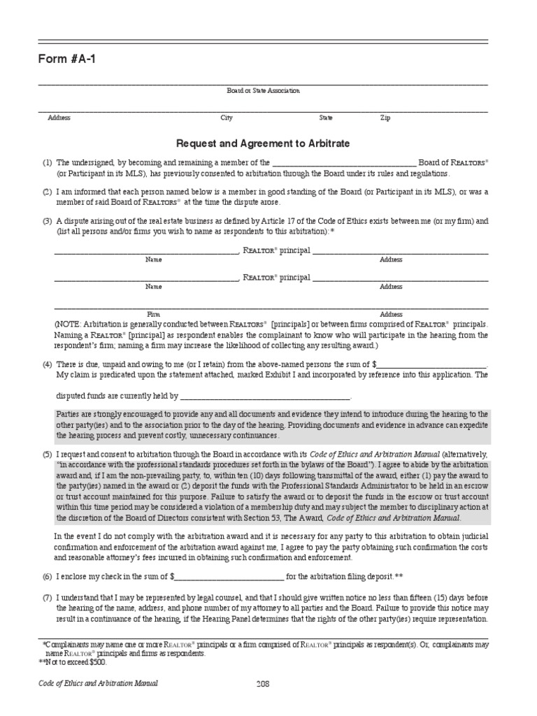 CEAM Arbitration Form A1 | PDF | Arbitration | Lawyer