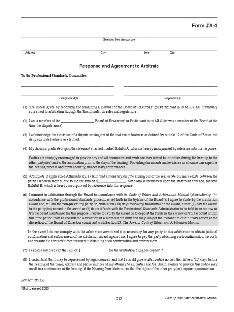 CEAM Arbitration Form A4 | PDF | Arbitration | Board Of Directors