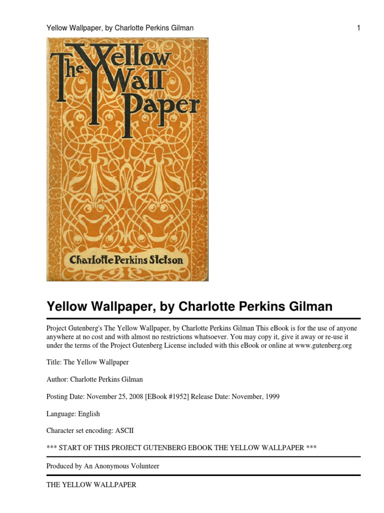 The Yellow Wallpaper PDF Project Gutenberg Copyright